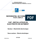 Referentiel de Formation: Secteur: Electricité Électronique