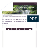 LA CAPACITE COMMERCIALE DES INCAPABLES EN DROIT OHADA - Cas Du Mineur - Légavox