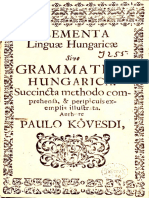 Kövesdi Pál - Elementa Linguae Hungaricae Sive Grammatica Hungarica