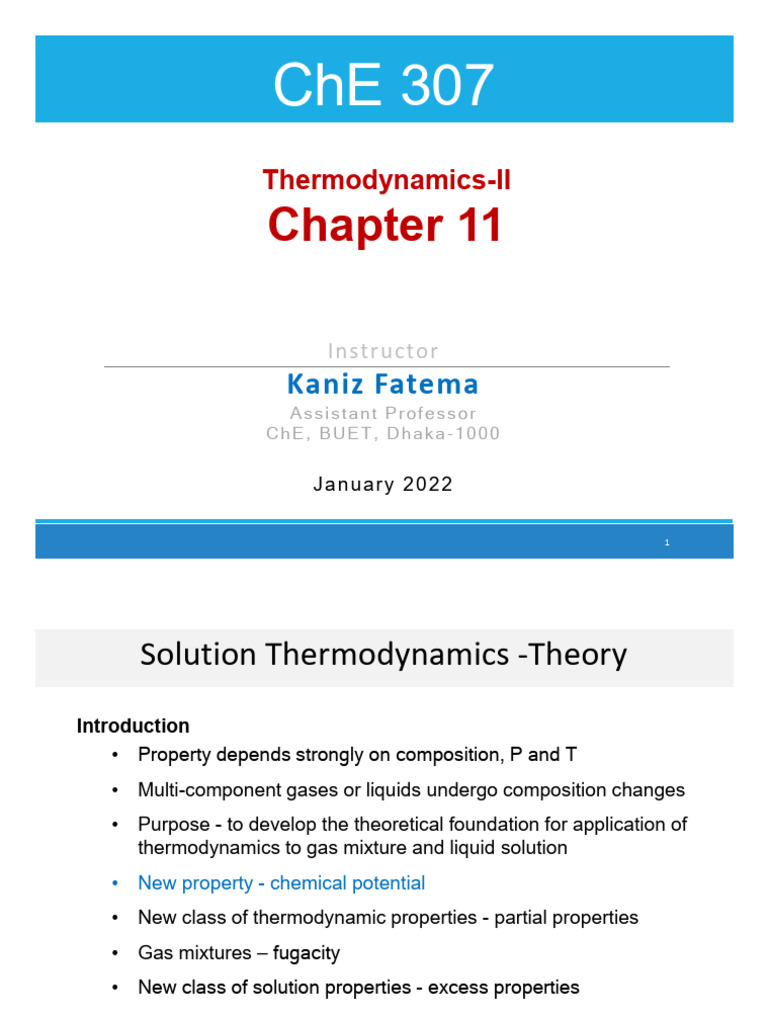 Solution Thermodynamics Pdf Gases Physics