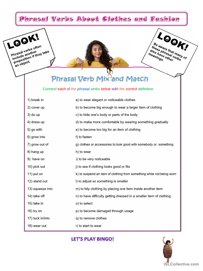 Phrasal Verbs About Clothes and Fashion Download Free PDF Clothing