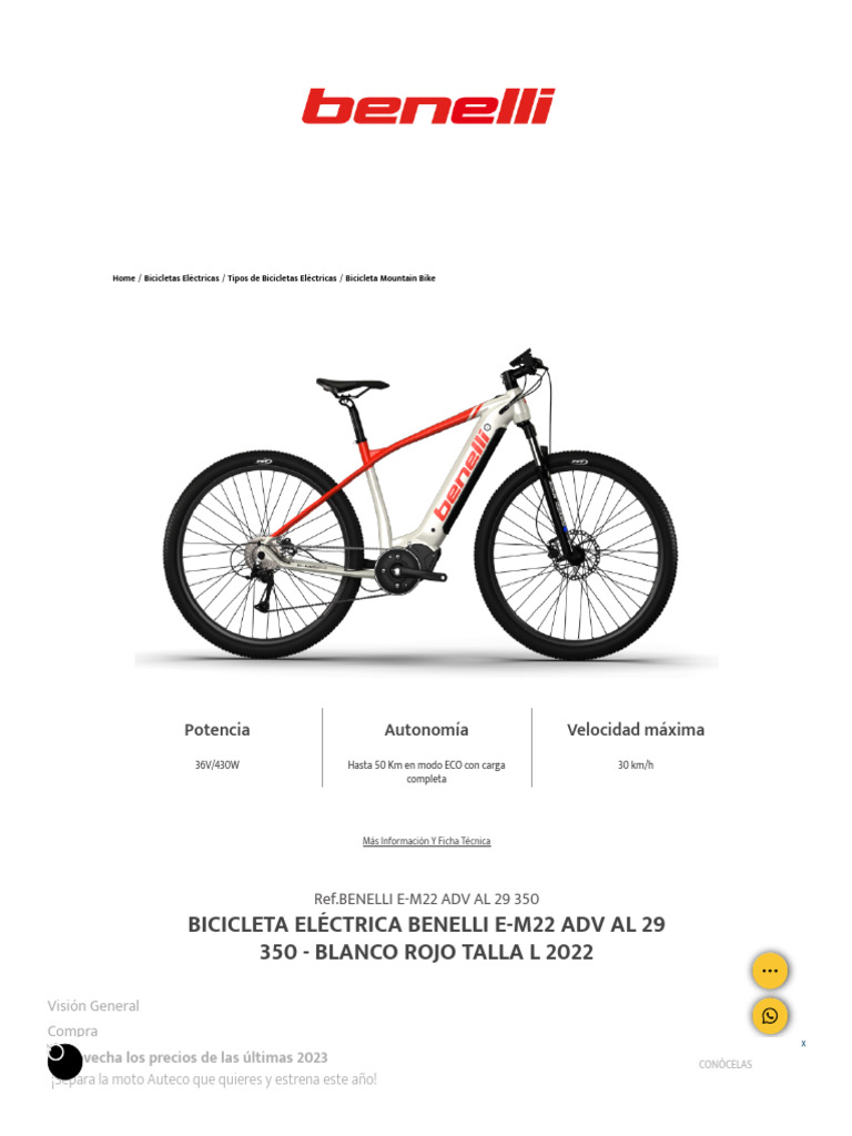 Bicicleta electrica benelli sale