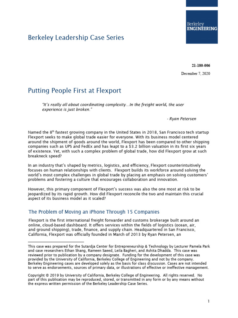 Flexport Case Study - FINAL | PDF | Business | Economies