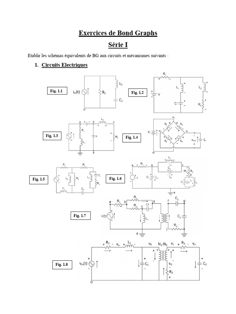Exercices de Bond Graphs : Circuits et Causalité | PDF | Méthodes et ...