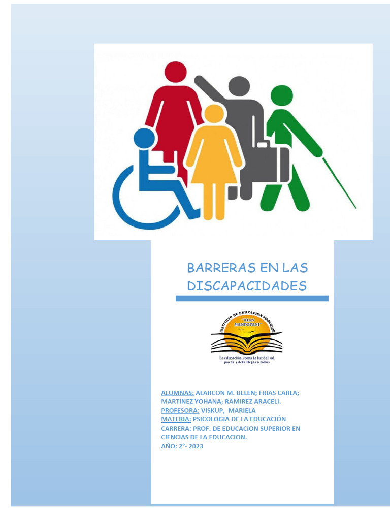 Barreras en la Discapacidad: Tipos y Ejemplos | PDF | Invalidez | Las ...