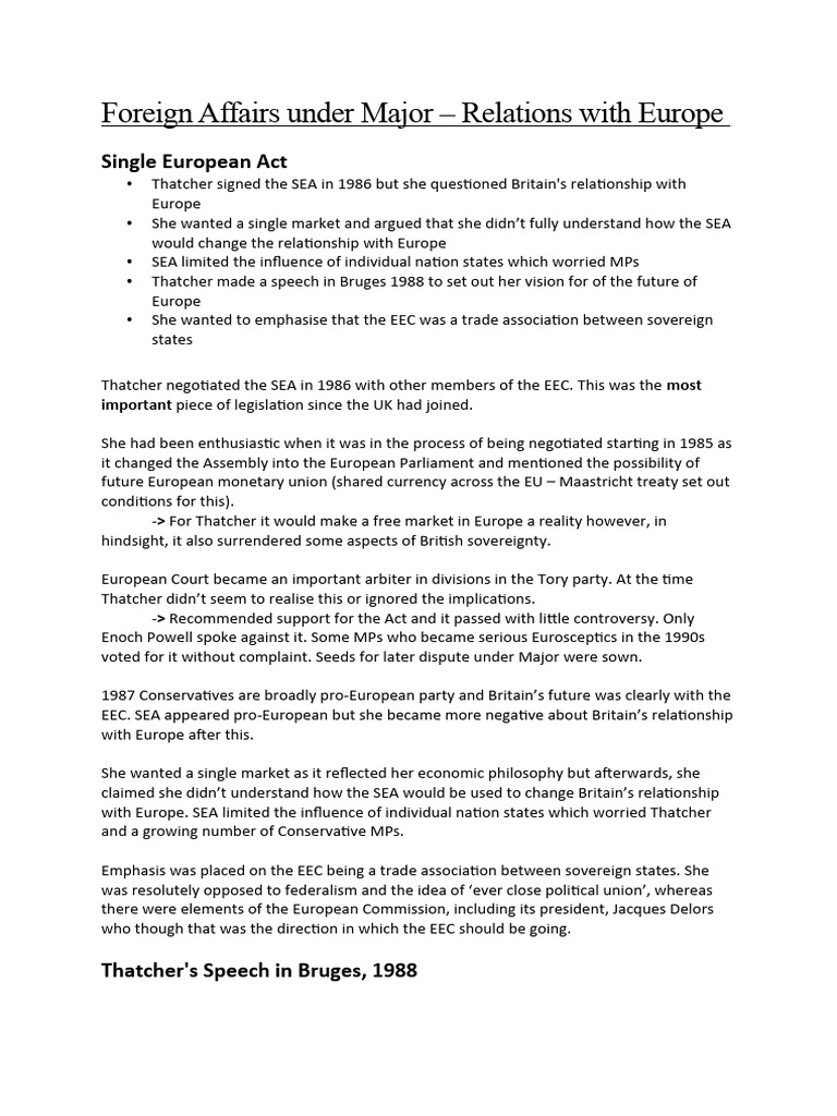 john-major-relations-with-europe-notes-pdf-european-exchange