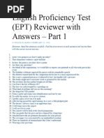 EPT Reviewer with Answers: Part 1 | PDF | Reading Comprehension