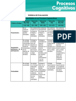 Rúbrica Tarea - U1 - Procesos - Cogn