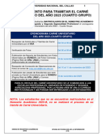 Procedimiento para Tramitar El Carné Universitario Del Año 2023