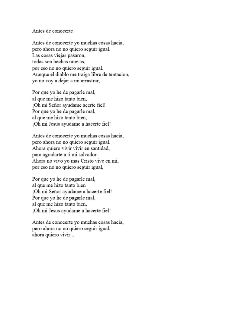 Reflexiones de fe: Antes de conocerte | PDF | Relaciones personales ...
