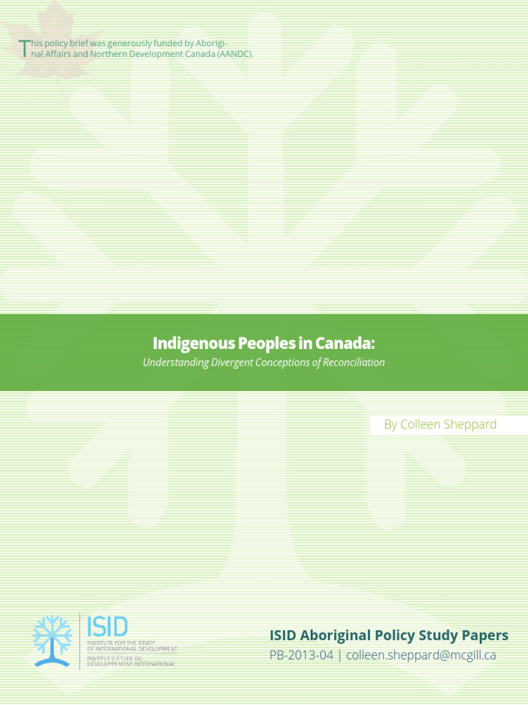 Reconciliation Concepts in Indigenous Canada | PDF | Justice | Crime ...