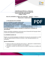 Guía de Actividades y Rúbrica de Evaluación - Unidad 3 - Tarea 4 - Planeación e Implementación