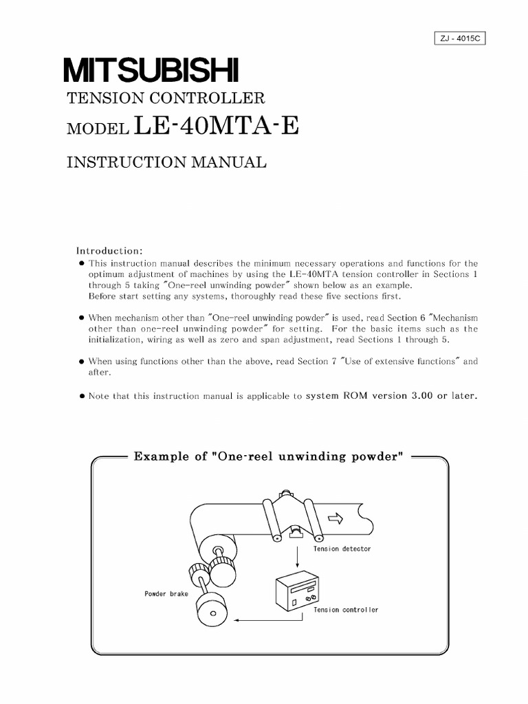 LE 40MTA E Tension Controller | PDF