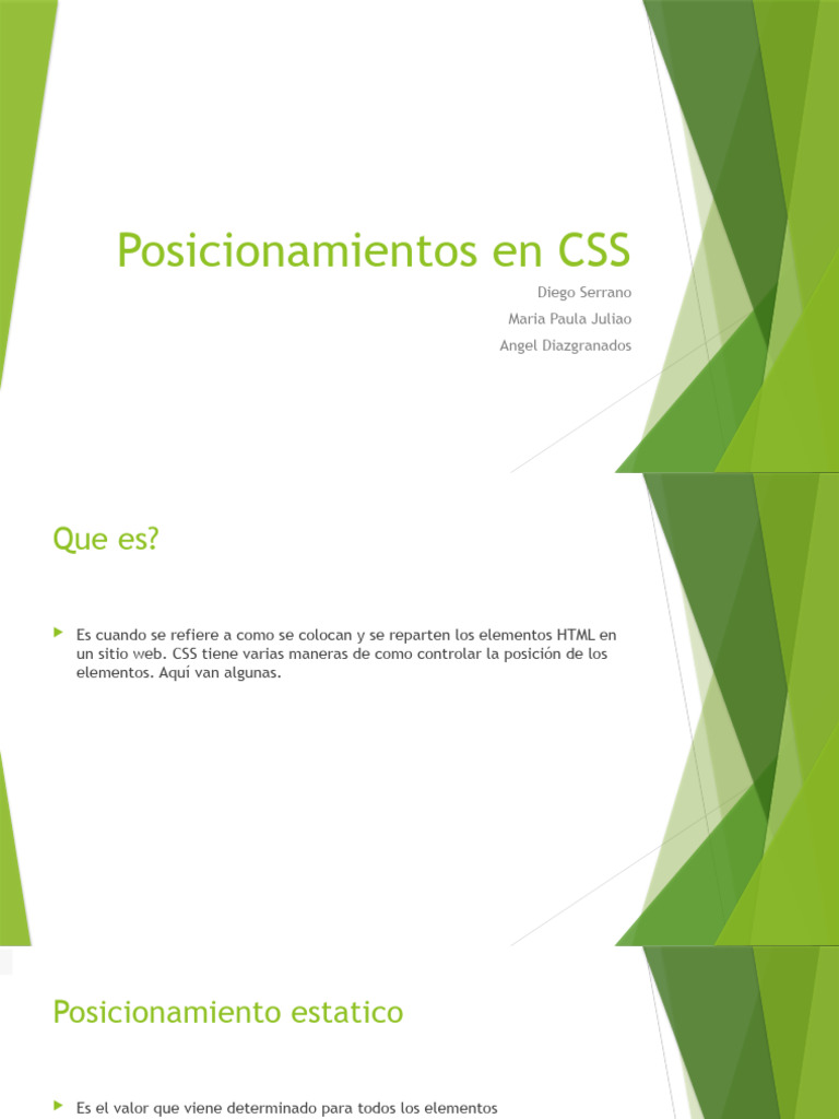 Posicionamientos en css pdf
