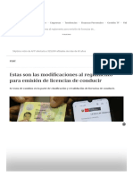 Modificaciones Al Reglamento para Emisión de Brevetes - MTC - RMMN - PERU - GESTIÓN