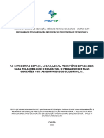 2sem - Davi - As Categorias Espaço, Lugar, Local, Território e Paisagem