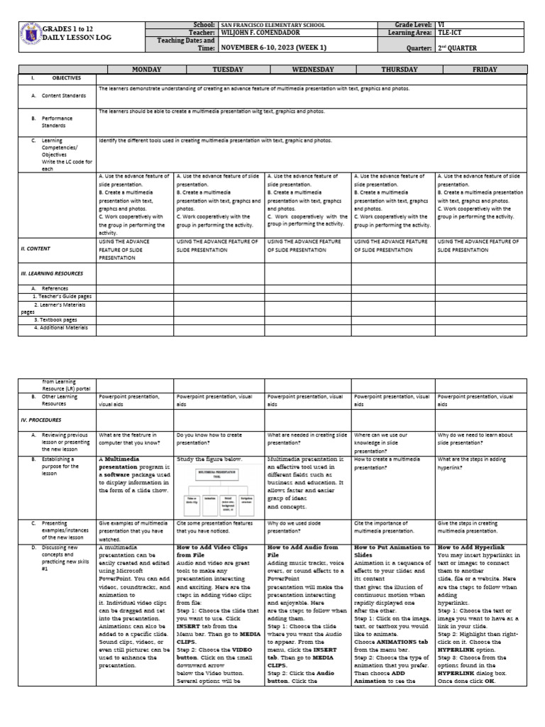 DLL Epp Q2 W1 | PDF | Multimedia | Hyperlink