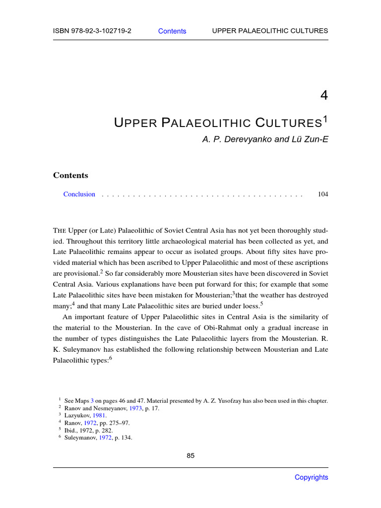 Vol - I Silk Road - Upper Palaeolithic Cultures | PDF | Paleolithic ...
