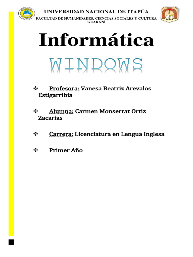 Partes y Funciones de Windows | PDF | Ventana (informática) | Archivo ...
