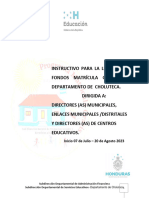 Instructivo de Liquidación de Fondos MGratis Departamento de Choluteca 2023 - MHuv