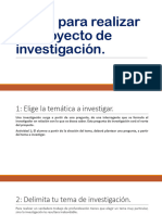 Pasos para Realizar Un Proyecto de Investigación