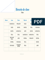 Plantilla Horarios Clases para Rellenar