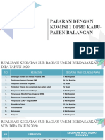 Paparan Komisi 1 DPRD Kabupaten Balangan