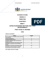 2022 Revised Chapter 6 Post Covid19 BSTD Grade 12 Notes On Business Sectors & Environments