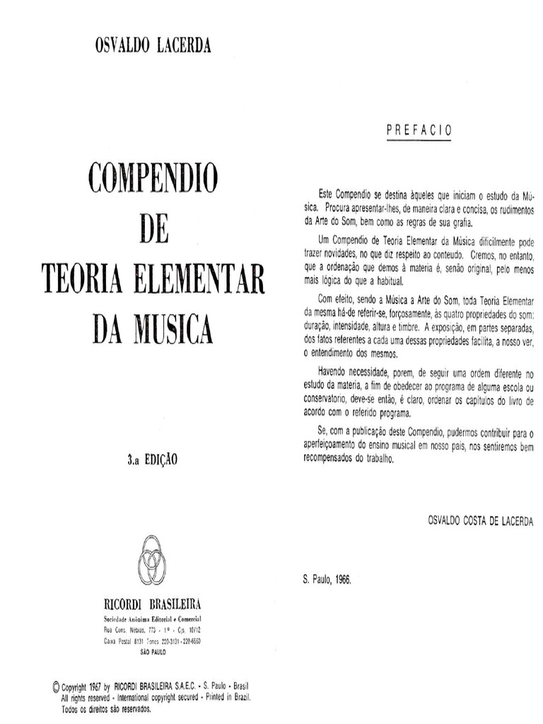 Osvaldo Lacerda Compendio De Teoria Musical Pdf