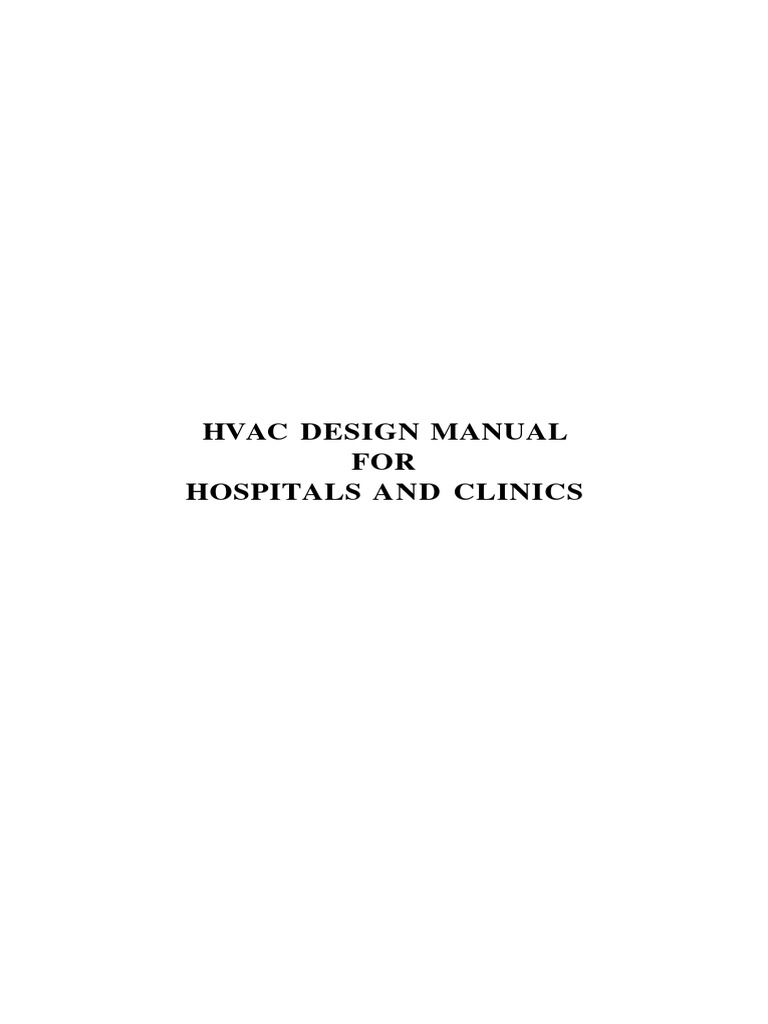 ASHRAE HVAC Design Manual For Hospitals and Clinics PDF Efficient