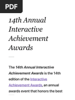 14th Annual Interactive Achievement Awards - Wiki