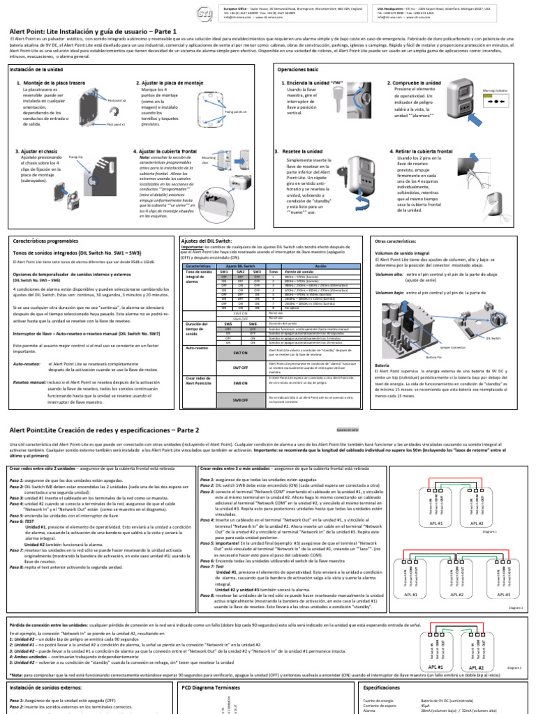 Alert Point Lite Installation Sheet v1.0 - South America Rev0117 | PDF
