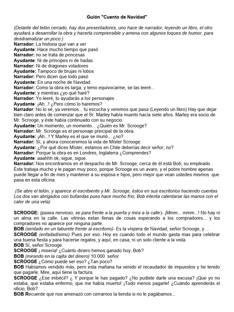 Guión Cuento de Navidad | PDF | Ebenezer Scrooge | Un villancico