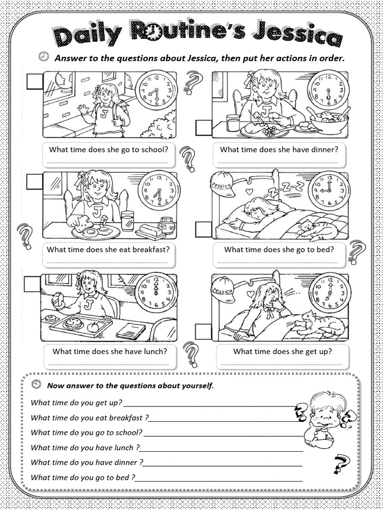 Daily Routines Picture Description Exercises - 16190 | PDF