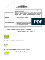 5° Evaluación Formativa Patrones y Ecuaciones