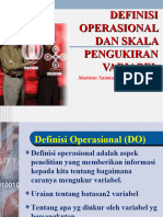 Pertemuan 6 DEFINISI OPERASONAL Dan SKALA PENGUKURAN