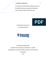 Participación Del Auditor en Formación en El Desarrollo de Las Auditorías Internas Del Sistema de Gestión de Calidad de Cuatro Procesos Prioritarios de La Fundación Cardiovascular de Colombia - Instituto Cardiovascula