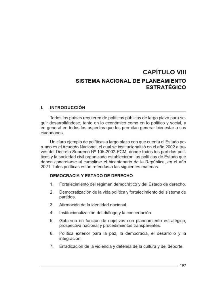 Sistema Nacional De Planeamiento Estratégico Pdf Planificación