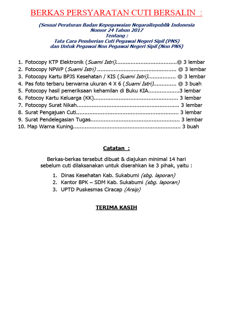 Brosur Persyaratan Cuti 2023 Pdf