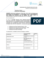 Memo de Solicitud Certificaciones - Respuesto y Accesorios para El Panel de Control de Bomba de 100 HP Del Naranjo