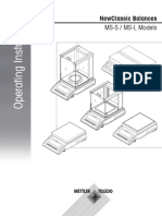 Mettler Toledo Balances Analytical MS S MS L Models Manual