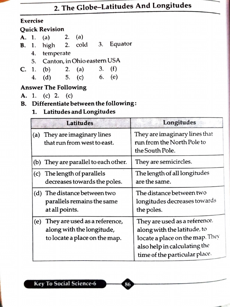 CH 2 Geography Back Questions Answers PDF Longitude Geophysics