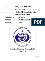 Synthesis of Transition Metals (Co - II, Fe - II