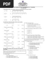 Fourth Summative Test in Math 5 - 1ST Quarter