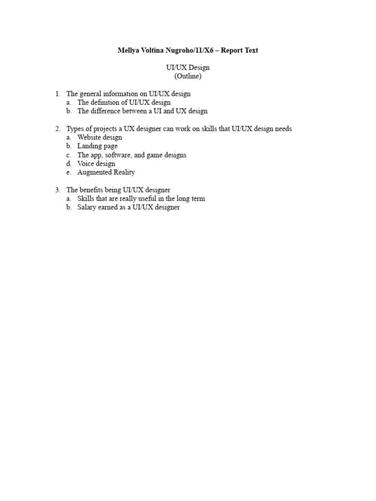 UI UX Design - Report Text English - Mellya Voltina N 11 X6 | PDF ...