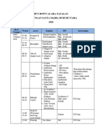 Daftar Susunan Acara Natalan 2020