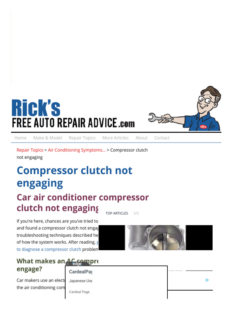 Compressor Clutch Not Engaging Ricks Free Auto Repair Advice Ricks Free Auto Repair Advice