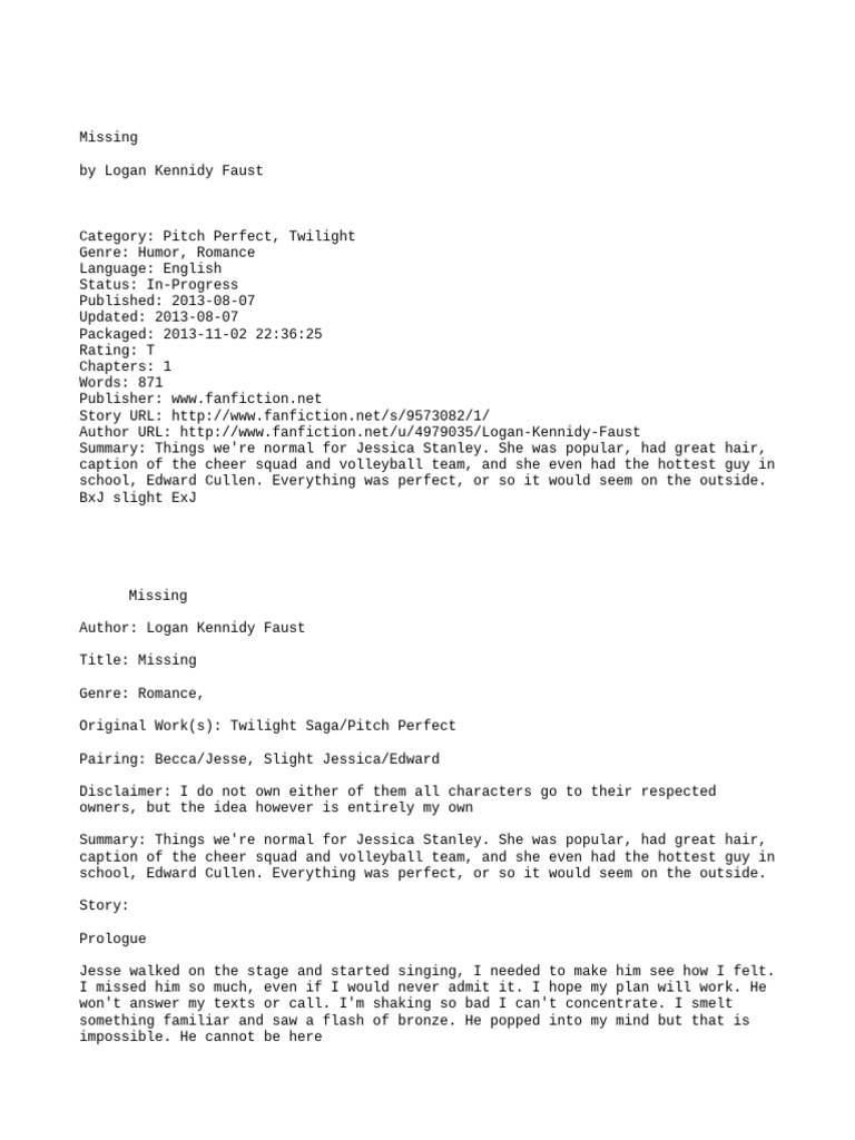 Pitch perfect twilight logan kennidy faust missing pdf