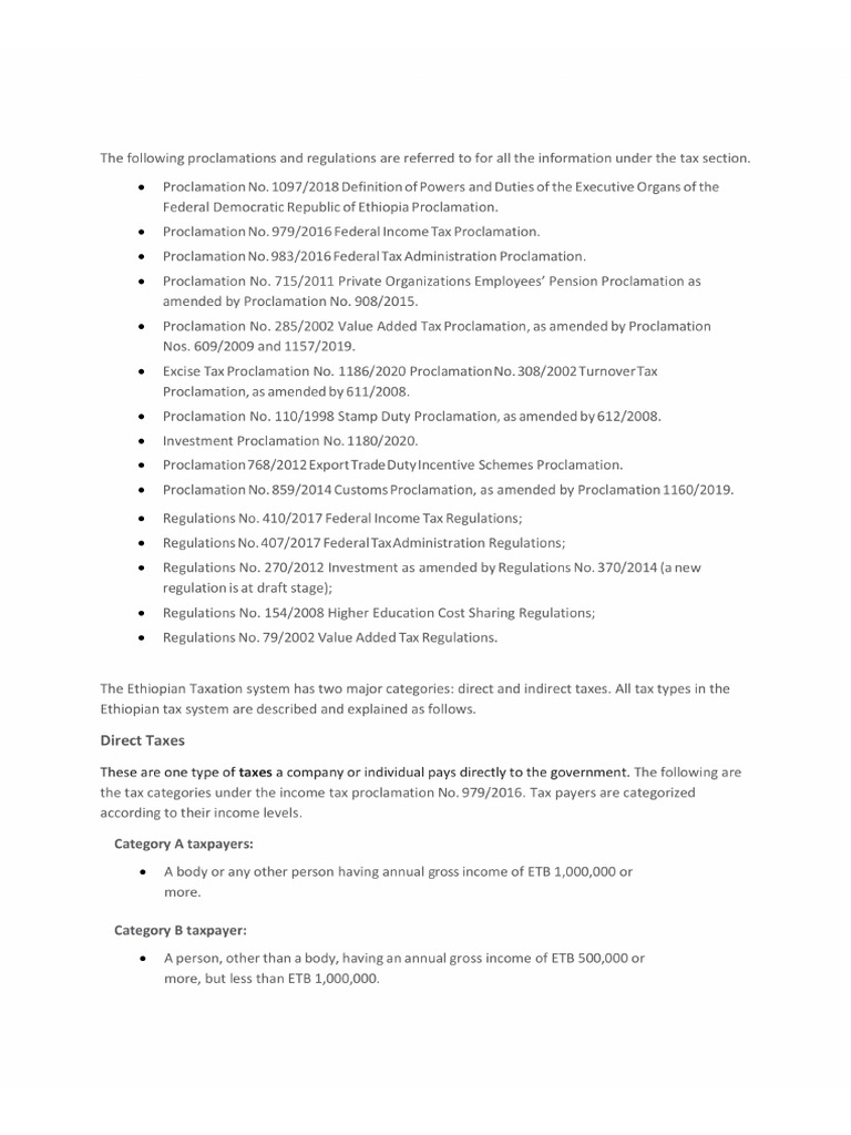 Taxation in Ethiopia PDF