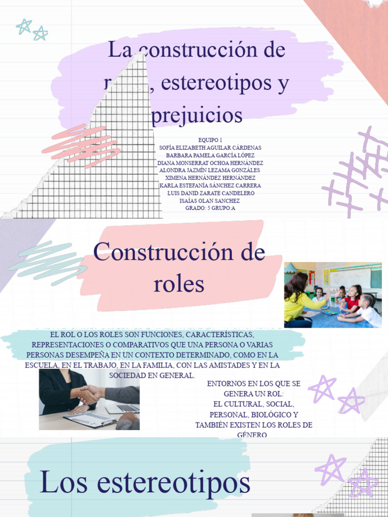 LA CONSTRUCCIÓN DE ROLES, ESTEREOTIPOS Y PREJUICIOS | PDF | Rol de ...